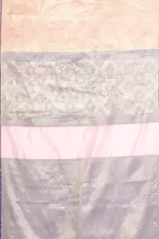 Beige woven art silk saree with blouse
