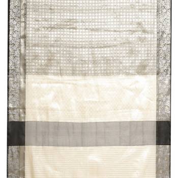 Black woven art silk saree with blouse 4