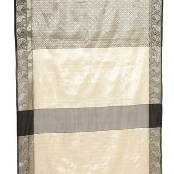 Black woven art silk saree with blouse 4