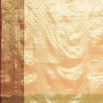 Brown woven art silk saree with blouse 5