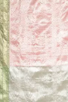 Pink woven art silk saree with blouse