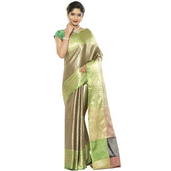 Black woven art silk saree with blouse 2
