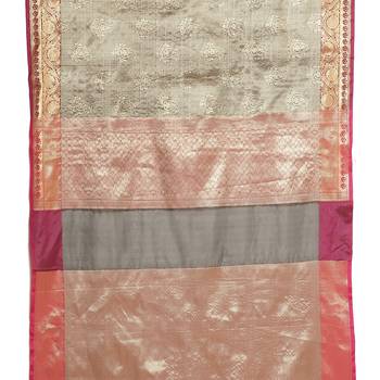 Black woven art silk saree with blouse 4