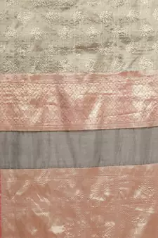 Black woven art silk saree with blouse