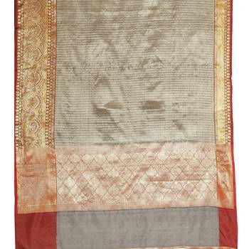 Black woven art silk saree with blouse 4