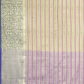 Green woven art silk saree with blouse 5