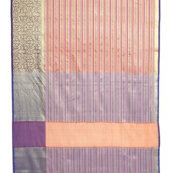 Red woven art silk saree with blouse 4