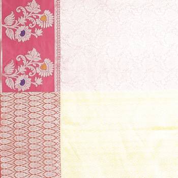 Pink woven art silk saree with blouse 5