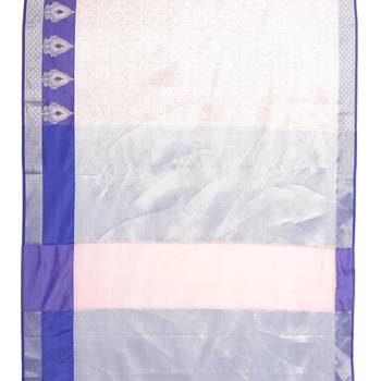 Pink woven art silk saree with blouse 4