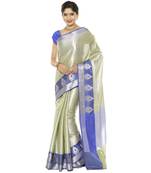 Green woven art silk saree with blouse