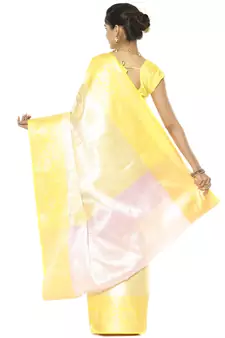 Beige woven art silk saree with blouse