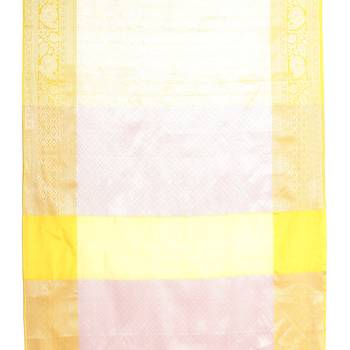 Beige woven art silk saree with blouse 4