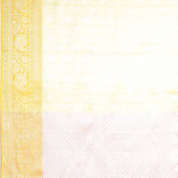 Beige woven art silk saree with blouse 5