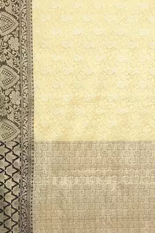 Beige woven art silk saree with blouse