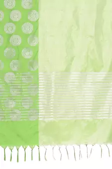 Green woven art silk saree with blouse
