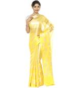 Beige woven art silk saree with blouse