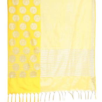 Beige woven art silk saree with blouse 4