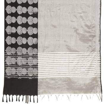 Black woven art silk saree with blouse 4