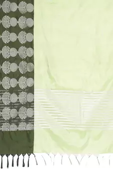 Green woven art silk saree with blouse