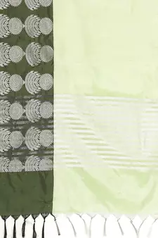 Green woven art silk saree with blouse