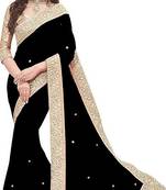 Valam Prints Jacquard Silk Black Saree