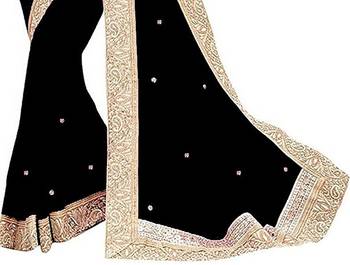 Valam Prints Jacquard Silk Black Saree 3