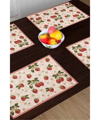AVI Living Polycotton Table Mats Set of 4 for Dining or Side Table Machine Washable 1