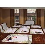 Toucan Polycotton Table Mat and Runner Set of 7  (Multicolor)