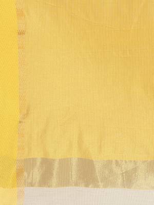   beige woven cotton saree with blouse 4