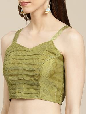   yellow printed organza saree with blouse 3