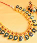 Gorgeous Kerala Style Palakka Blue Temple Necklace Set  Dj10427