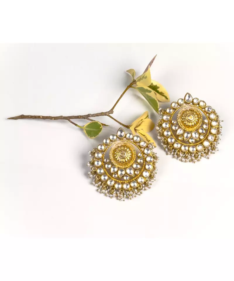 Sangeeta Boochra Silver Earrings With 24K Gold Plating