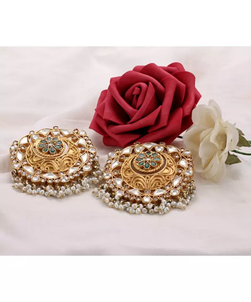 Sangeeta Boochra Silver Earrings With 24K Gold Plating