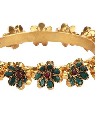 Sangeeta Boochra Silver Bangle With 24K Gold Plating 3