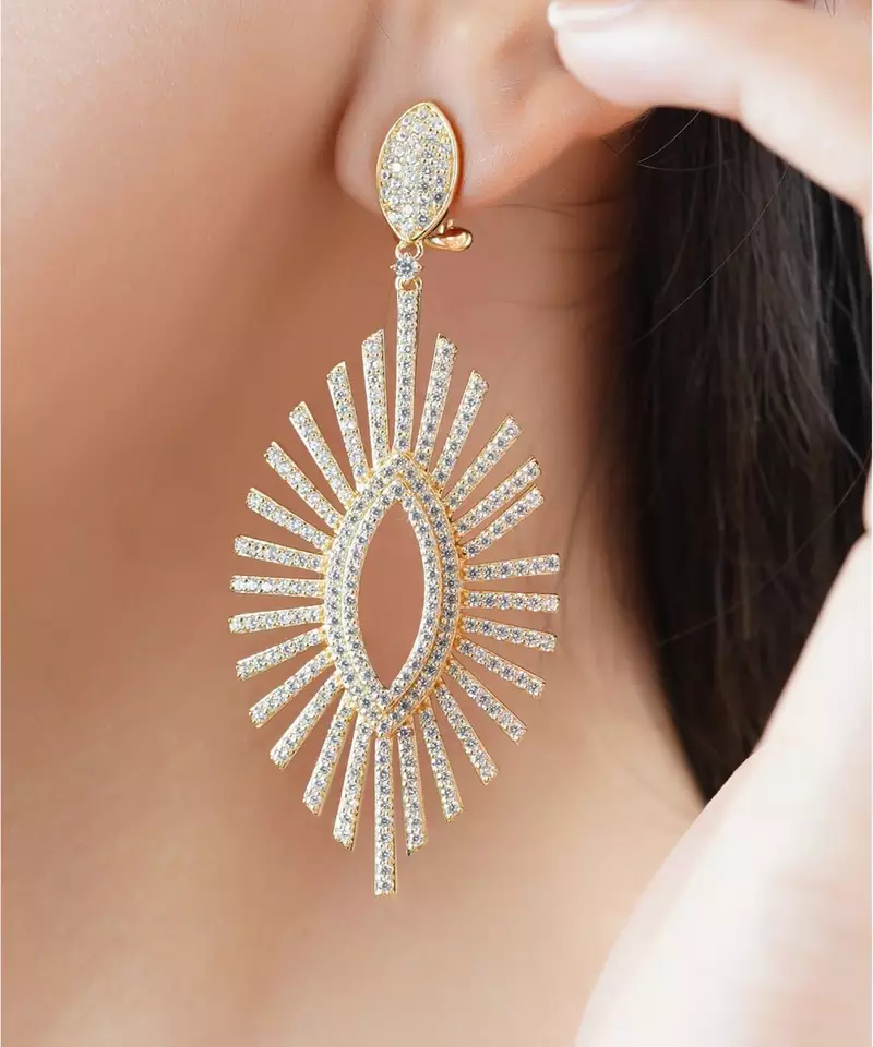 Sangeeta Boochra Silver Earrings With Gold Plating