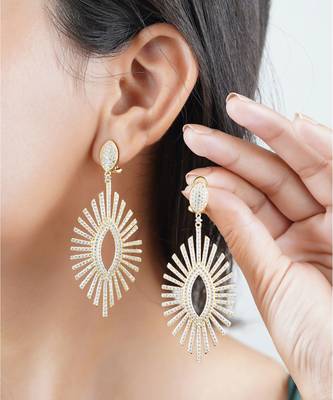 Sangeeta Boochra Silver Earrings With Gold Plating 2