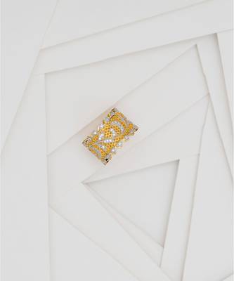 Sangeeta Boochra Silver Ring With Gold Plating 2