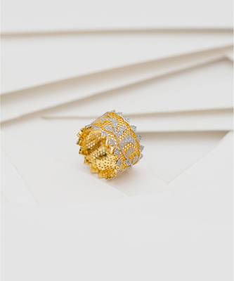 Sangeeta Boochra Silver Ring With Gold Plating 3