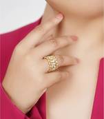 Sangeeta Boochra Silver Ring With Gold Plating