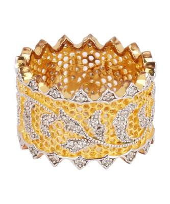 Sangeeta Boochra Silver Ring With Gold Plating 4