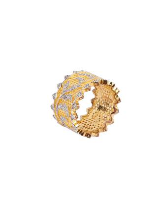 Sangeeta Boochra Silver Ring With Gold Plating 5
