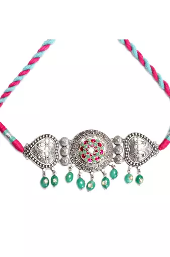 Sangeeta Boochra Silver Choker