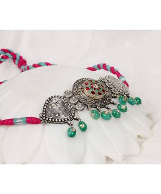 Sangeeta Boochra Silver Choker 3