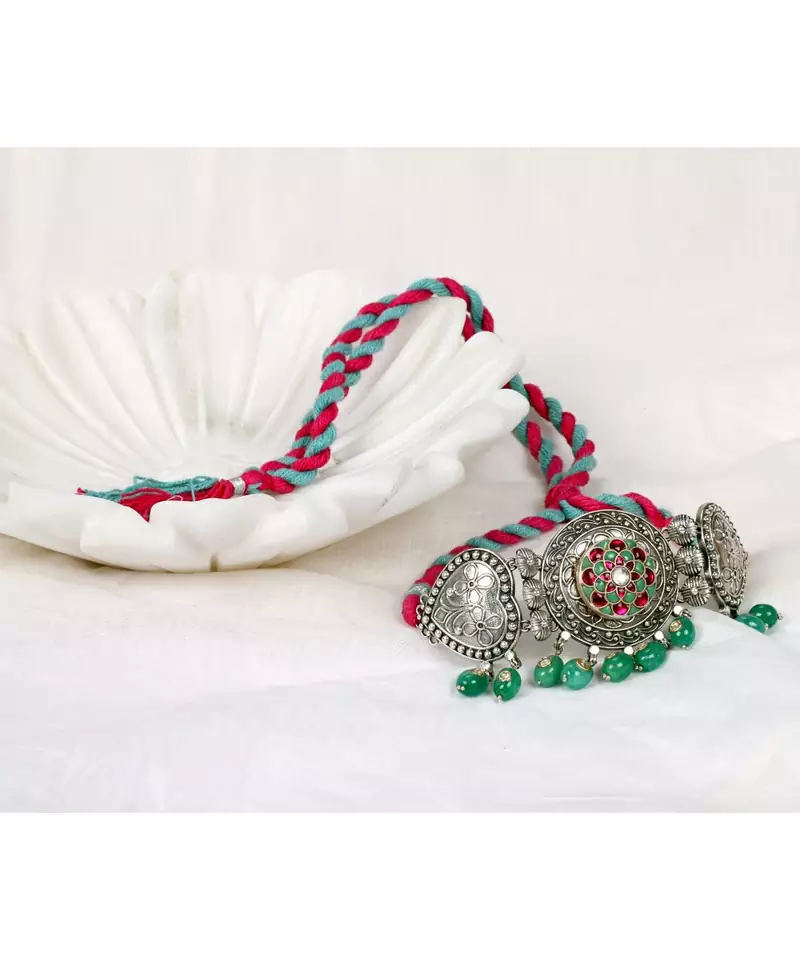 Sangeeta Boochra Silver Choker
