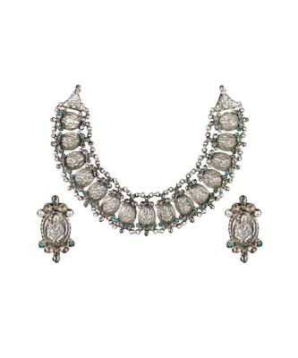 Sangeeta Boochra Silver Necklace And Earrings Set 2