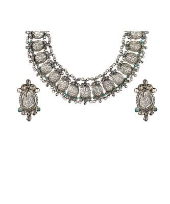 Sangeeta Boochra Silver Necklace And Earrings Set 3