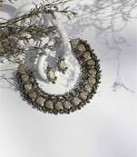 Sangeeta Boochra Silver Necklace And Earrings Set