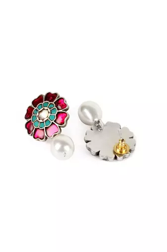 Sangeeta Boochra Silver Necklace And Earrings Set