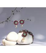 Sangeeta Boochra Silver Necklace And Earrings Set