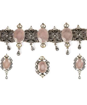 Sangeeta Boochra Silver Necklace And Earrings, Ring Set 1